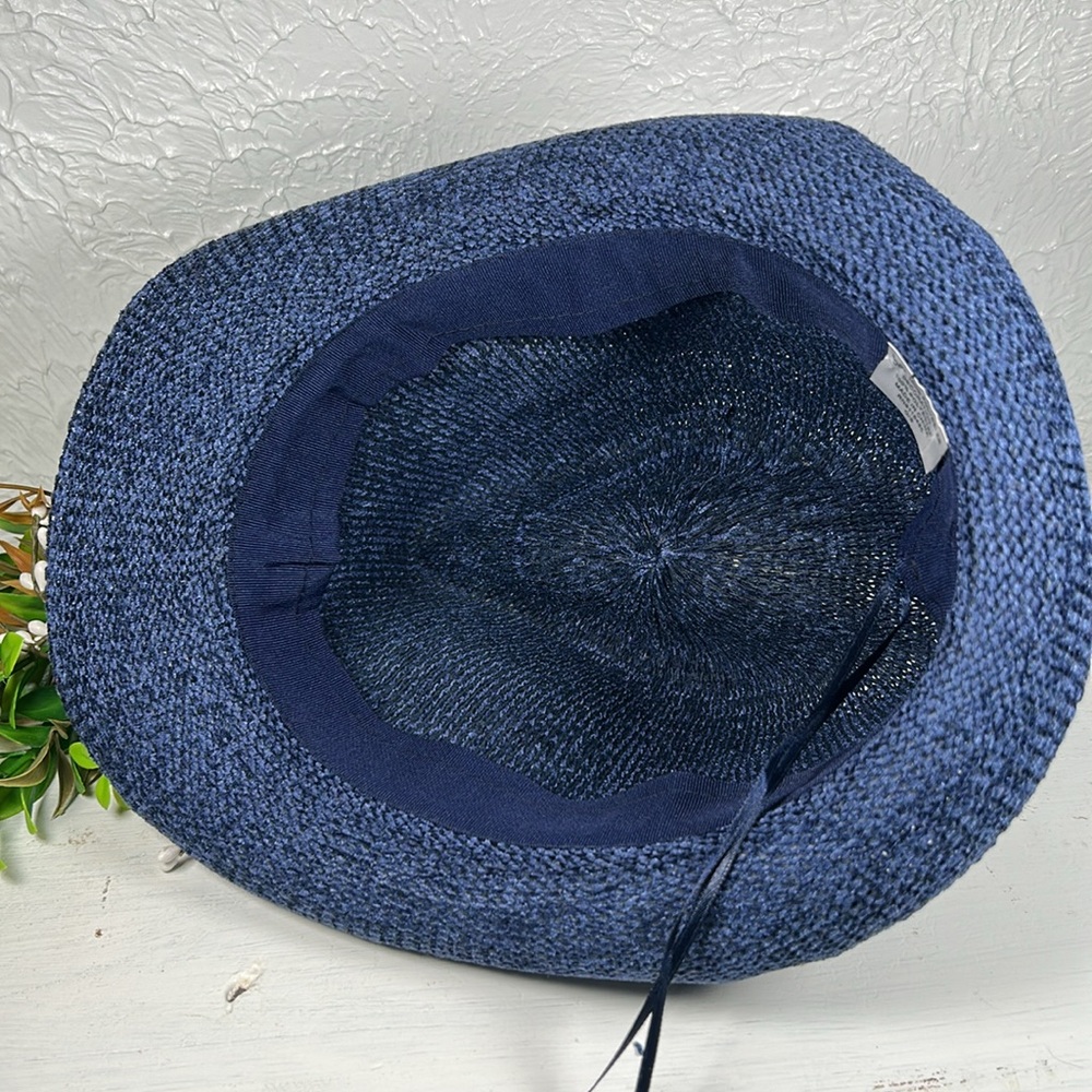 Blue Fedora Hat w/ Fringe detail accent Unisex Styling - Picture 8 of 11